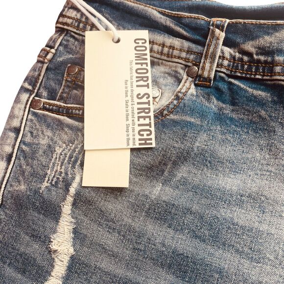 KDNK Comfort Stretch Distressed Moto Denim Jeans - Picture 7 of 16